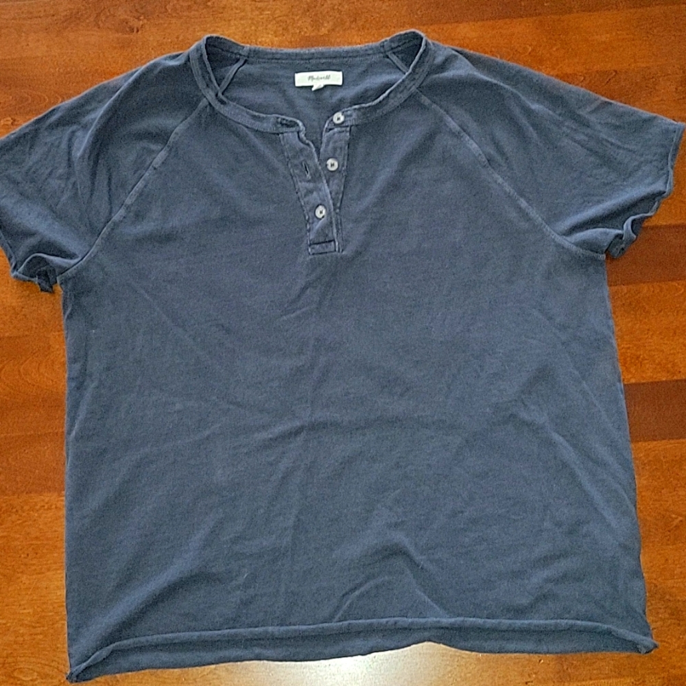 Madewell Garment-Dyed Raglan Henley Tee size XL